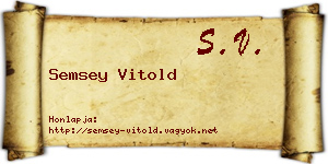 Semsey Vitold névjegykártya